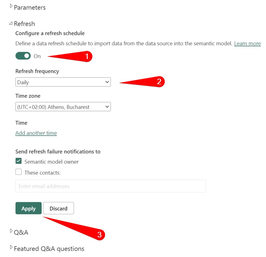 7.4 schedule refresh power bi service