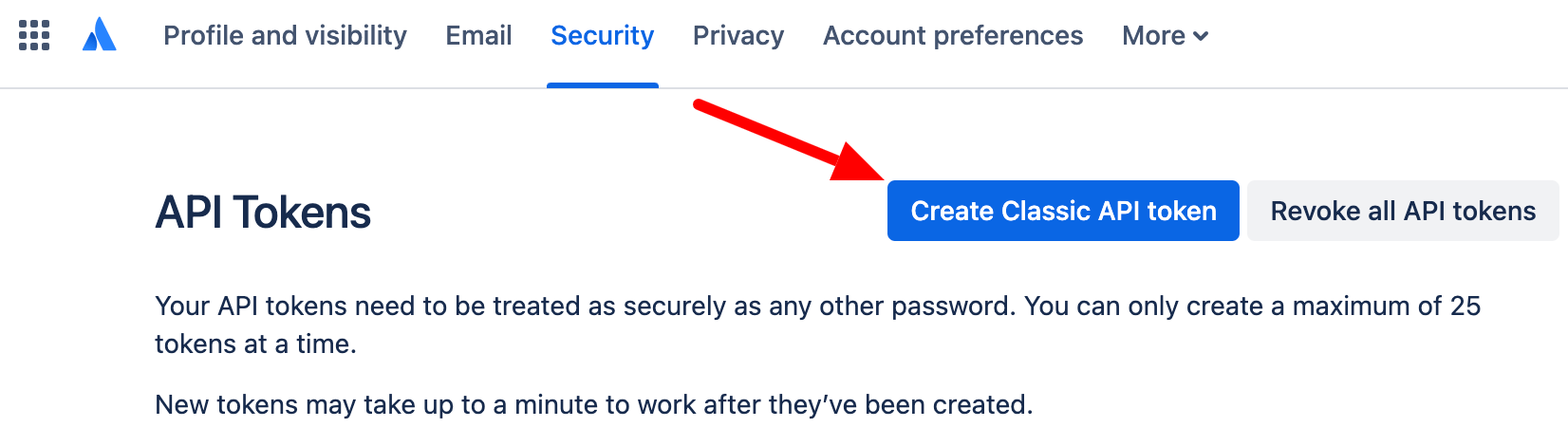 8. Creating a Classic API token on Atlassian