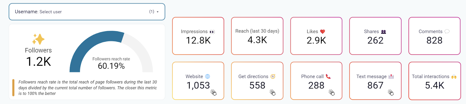 Instagram Dashboard SMM (key metrics)