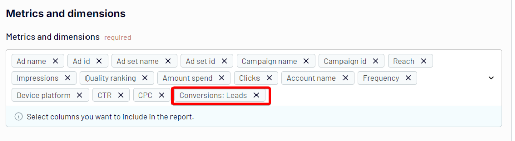 Facebook Ads conversion leads