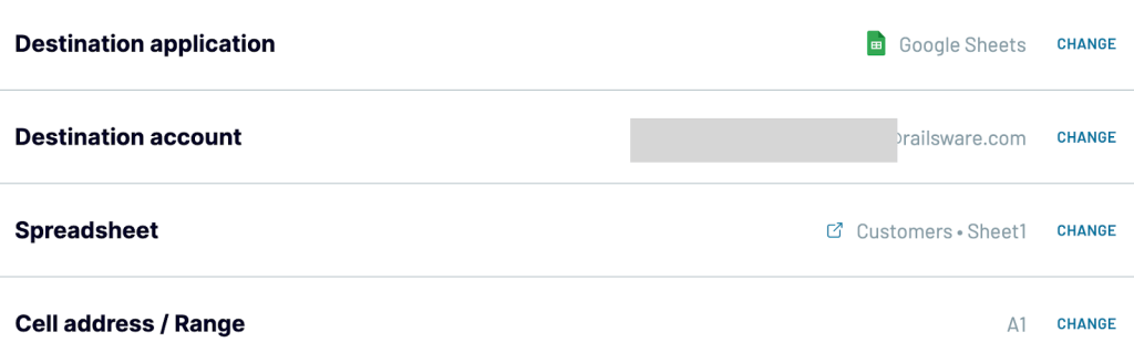3 destination gsheets