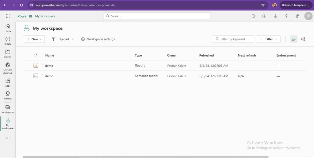 8 workspace powerbi service