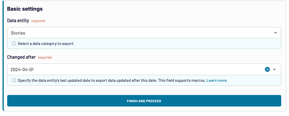 stories export asana