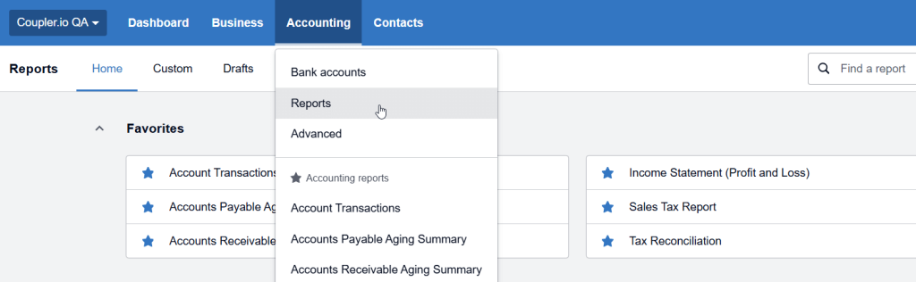 1 accounting reports xero