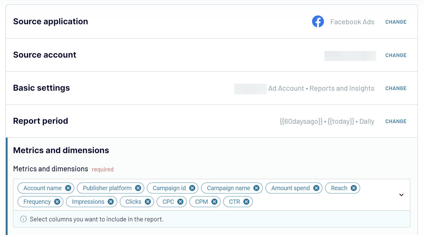 1. paso1 facebook ads google sheets