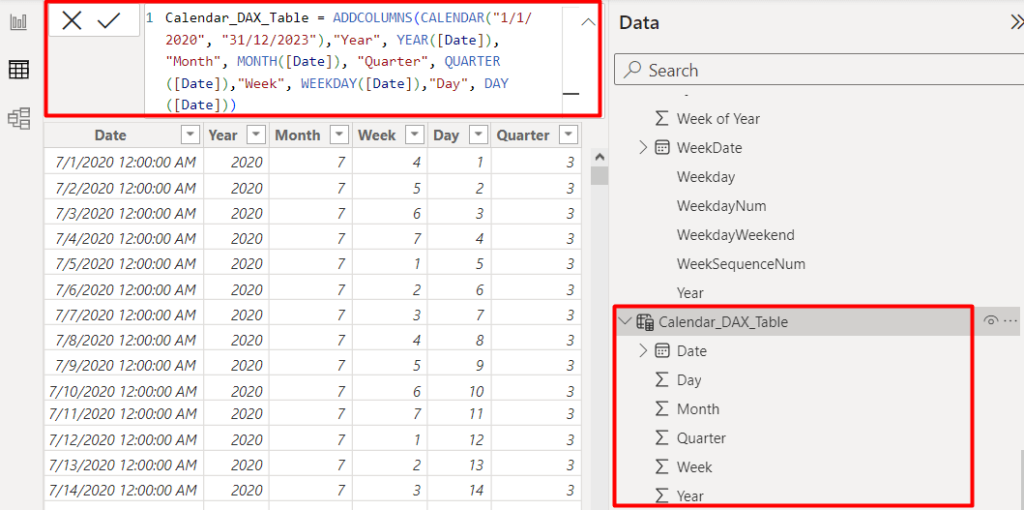 10 multi column calendar table