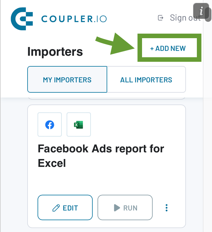 10. Coupler.io add in for Excel add importer 1