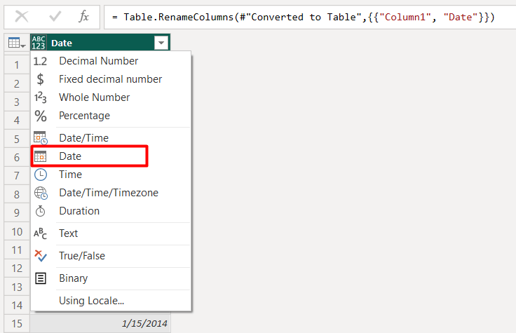17 data type as date