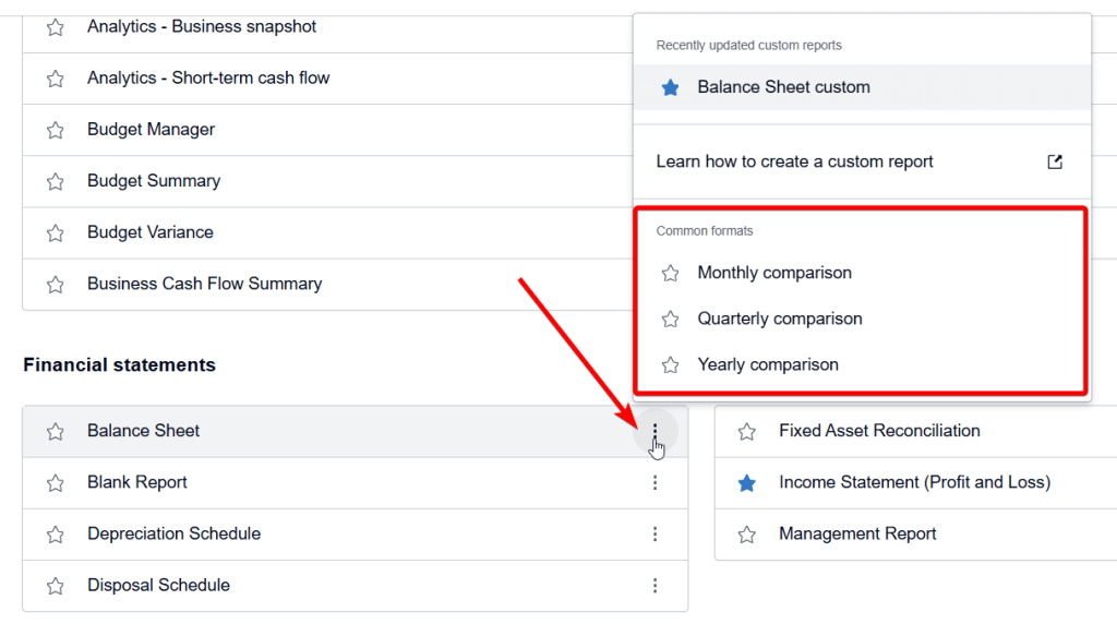 2 xero reports common formats