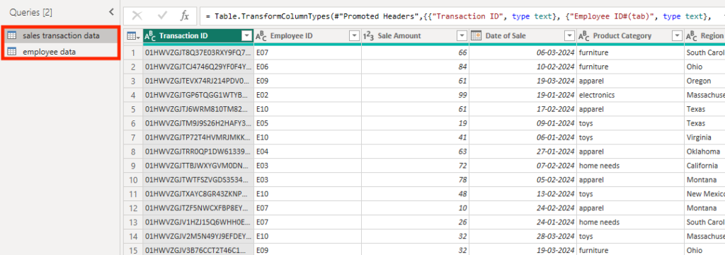 20 sales employee data