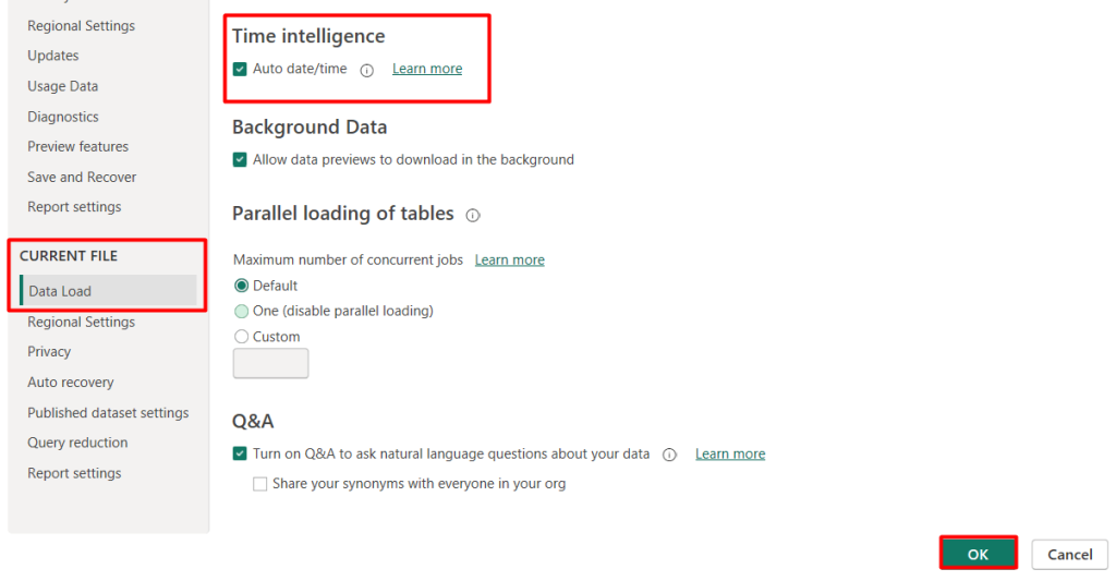 3 enable time intelligence