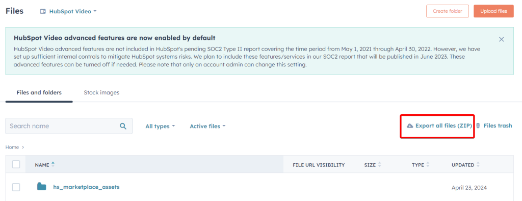 3.2.export hubspot files