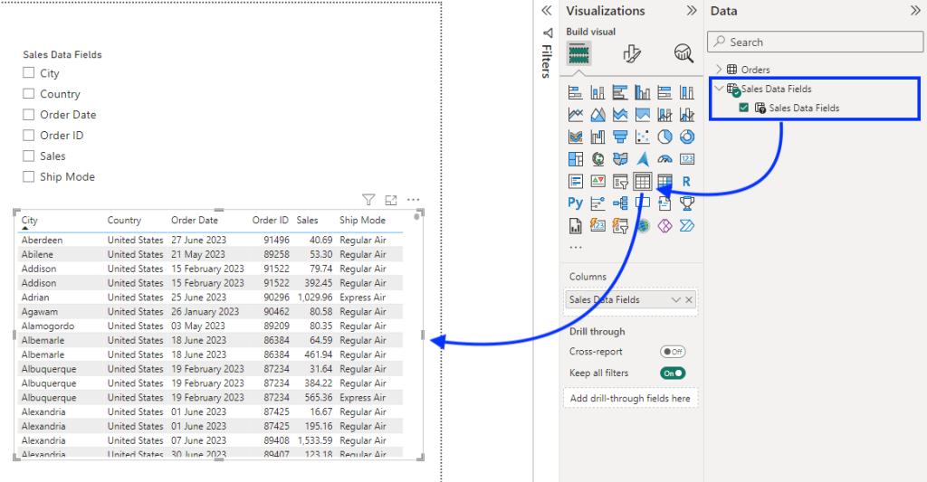 5 create visual based on field parameter in power bi