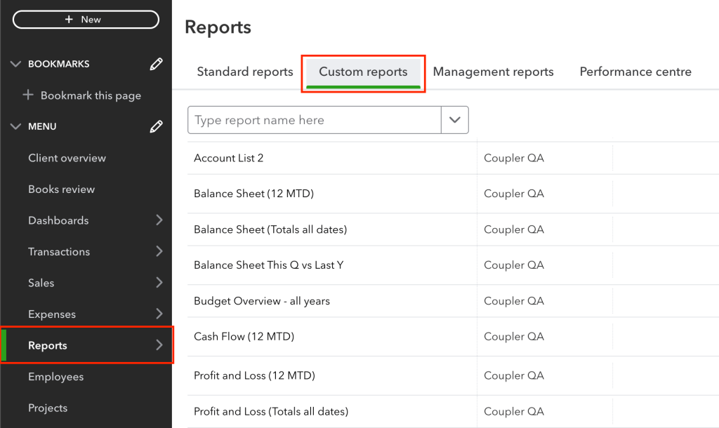 5 quickbooks online reports find customized reports in quickbooks