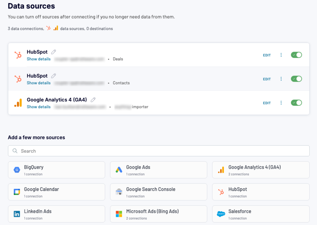 9 hubspot sales dashboards add more data sources in coupler
