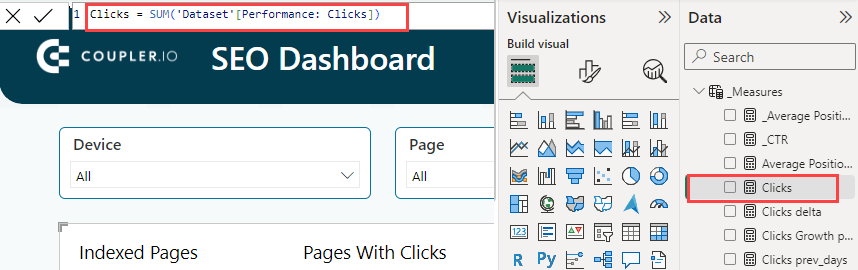 Figure 16. The formula editor in Power BI Desktop