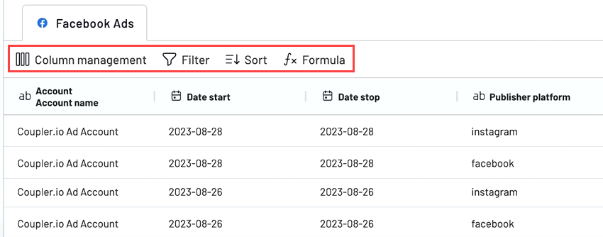 Figure 2.2. Coupler.io s data transformation features