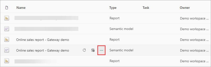 Figure 4.2.1. Opening the semantic model s setting page