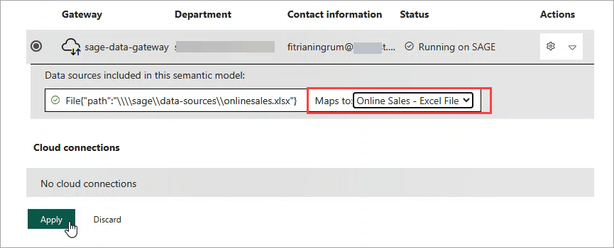 Figure 4.2.2. The gateway connection setting