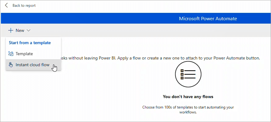 Figure 5.2.3. Power Automate Creating an instant flow