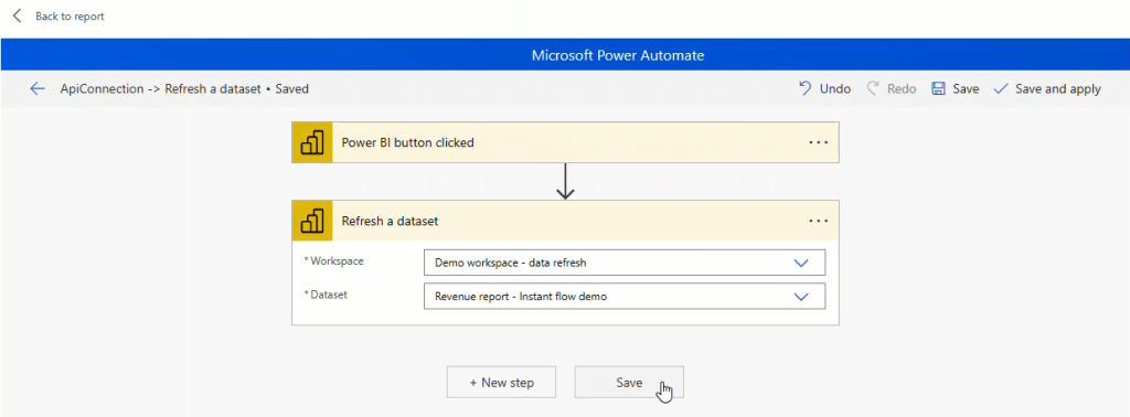 Figure 5.2.5. Saving the new flow