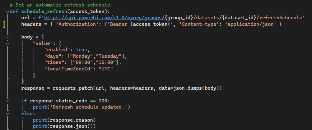 Figure 6.3. Updating the refresh schedule
