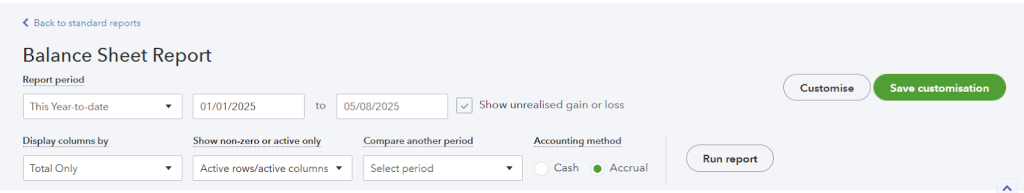 customize reports in QuickBooks Online