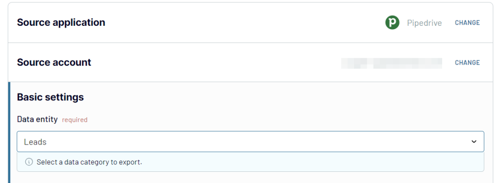 Pipedrive leads export source