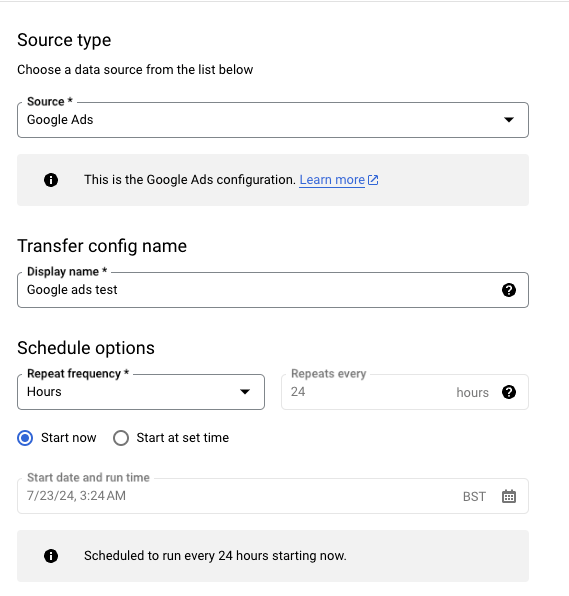12 source type and schedule