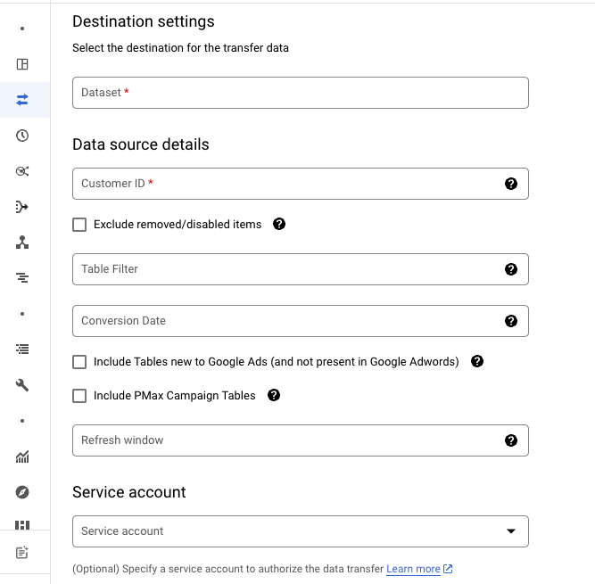 13 destination settings