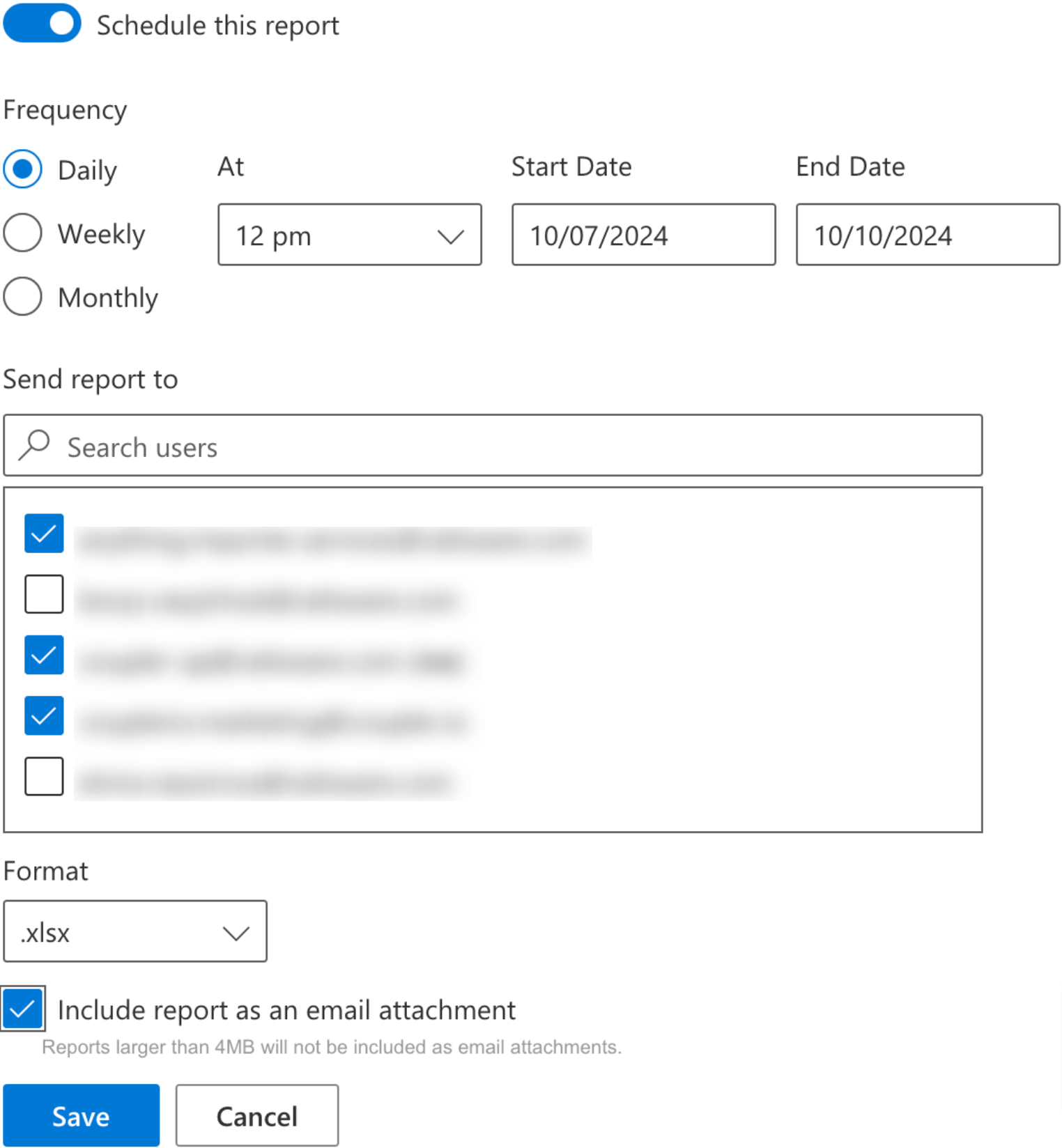10 schedule this report