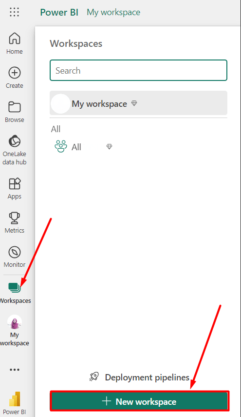 2 create new dataflow space