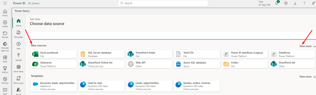 6 choose data source