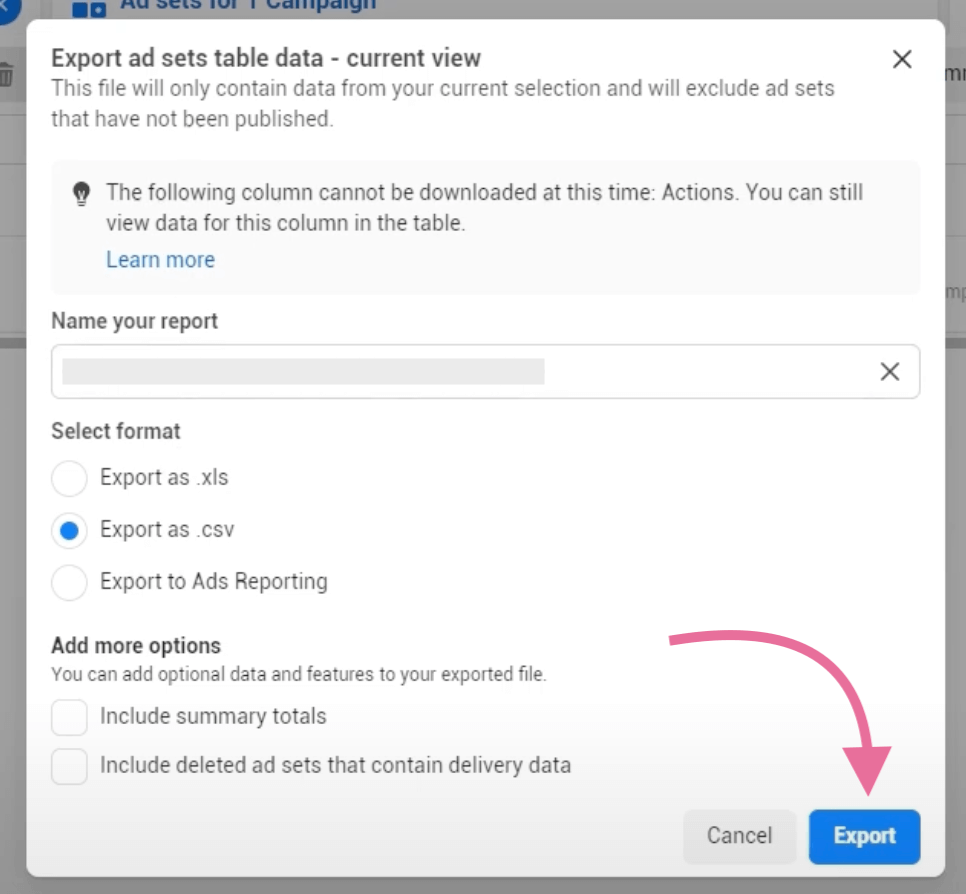 7 export facebook ads data to csv