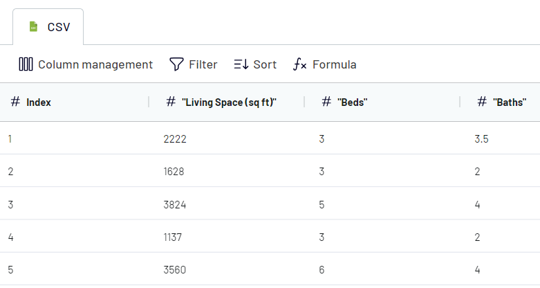 CSV transform