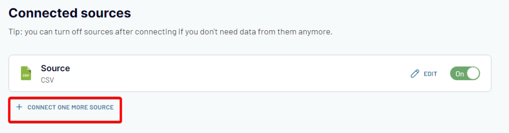 CSV connect one more sources