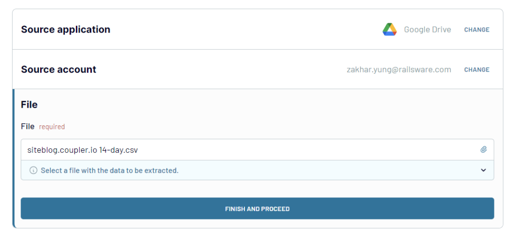 CSV from GDrive source