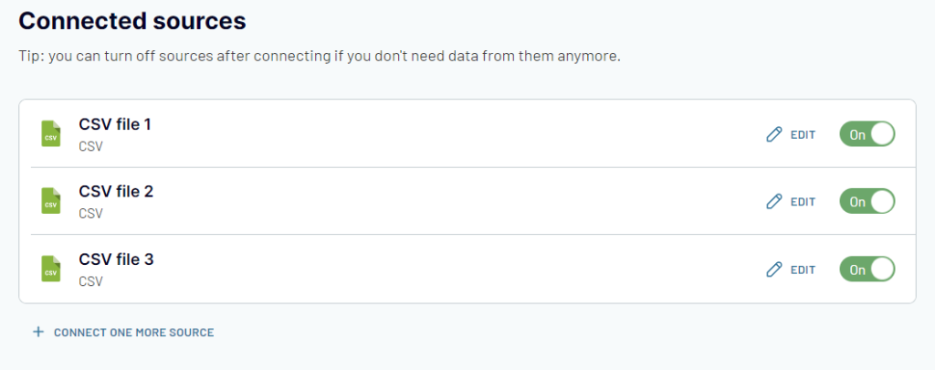 multiple CSV files