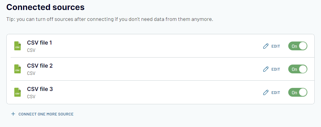 varios archivos CSV