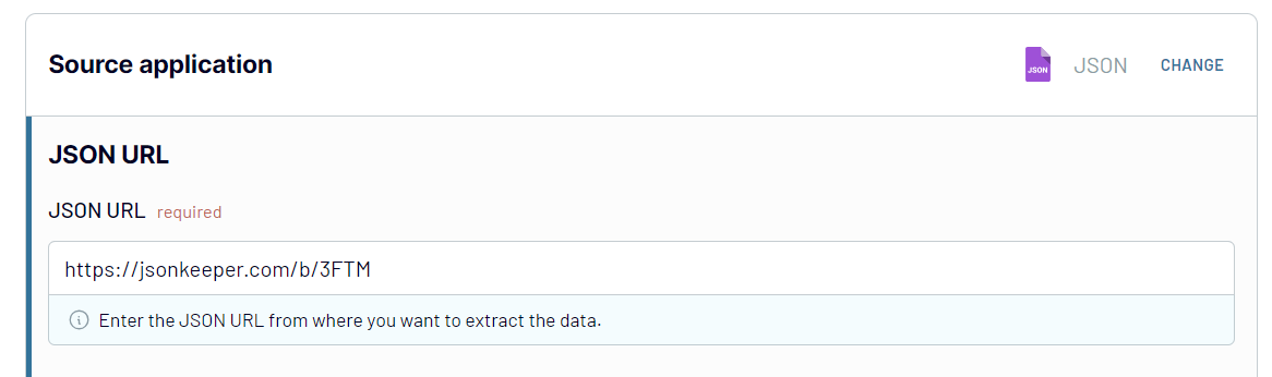 url de origem de json para excel