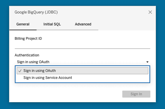 10 sign in jdbc connector