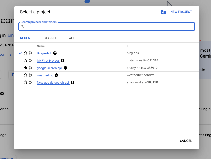 11 select bigquery project
