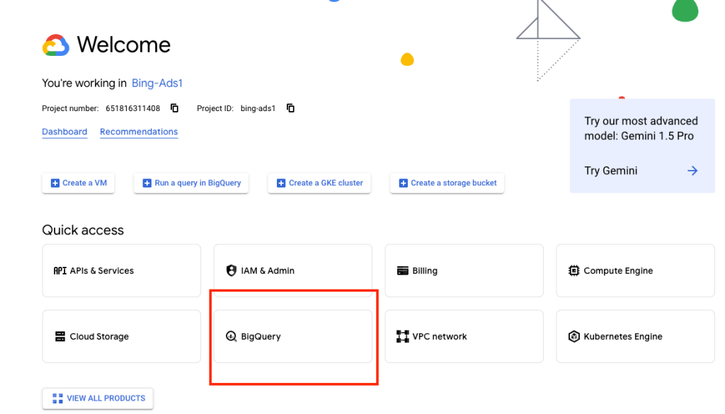 12 select bigquery quick access