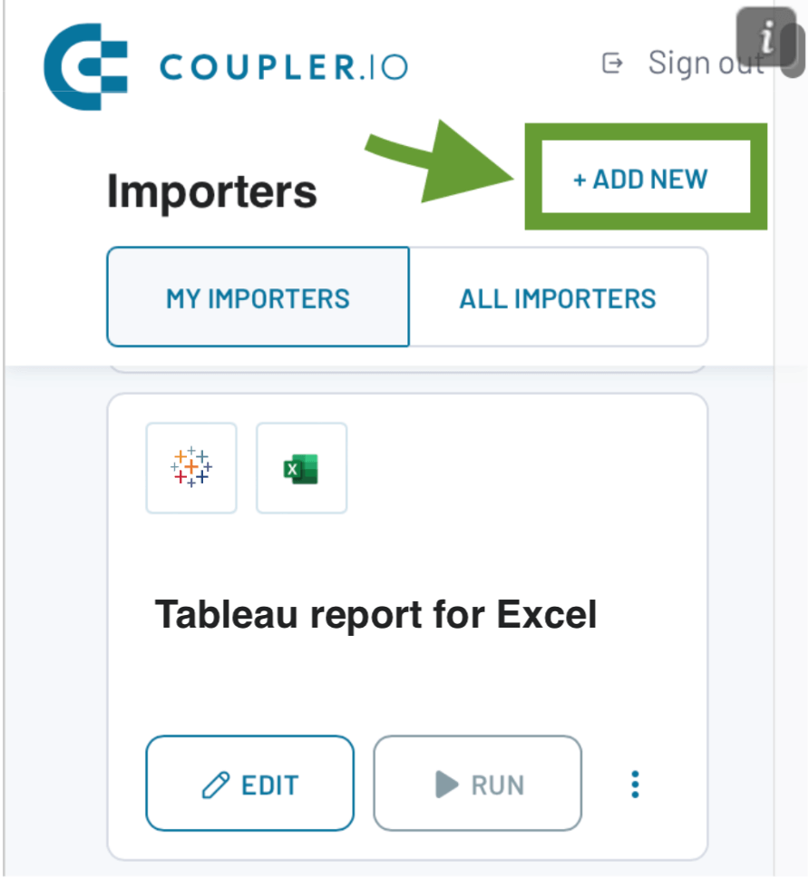 17. Excel add in add Coupler.io importer