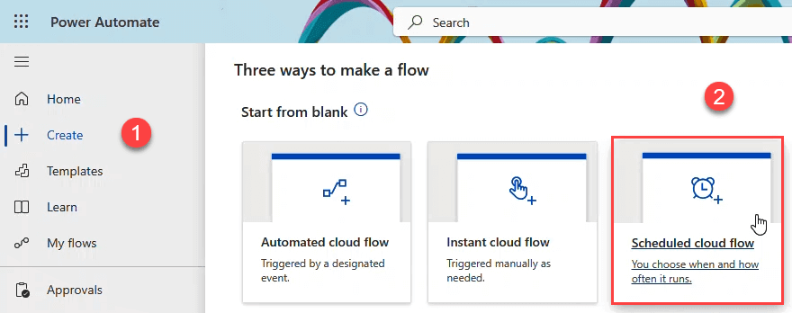 7. Export Excel on a schedule with Power Automate Creating a new flow
