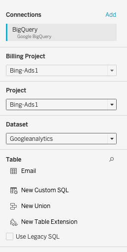 8 connect bigquery