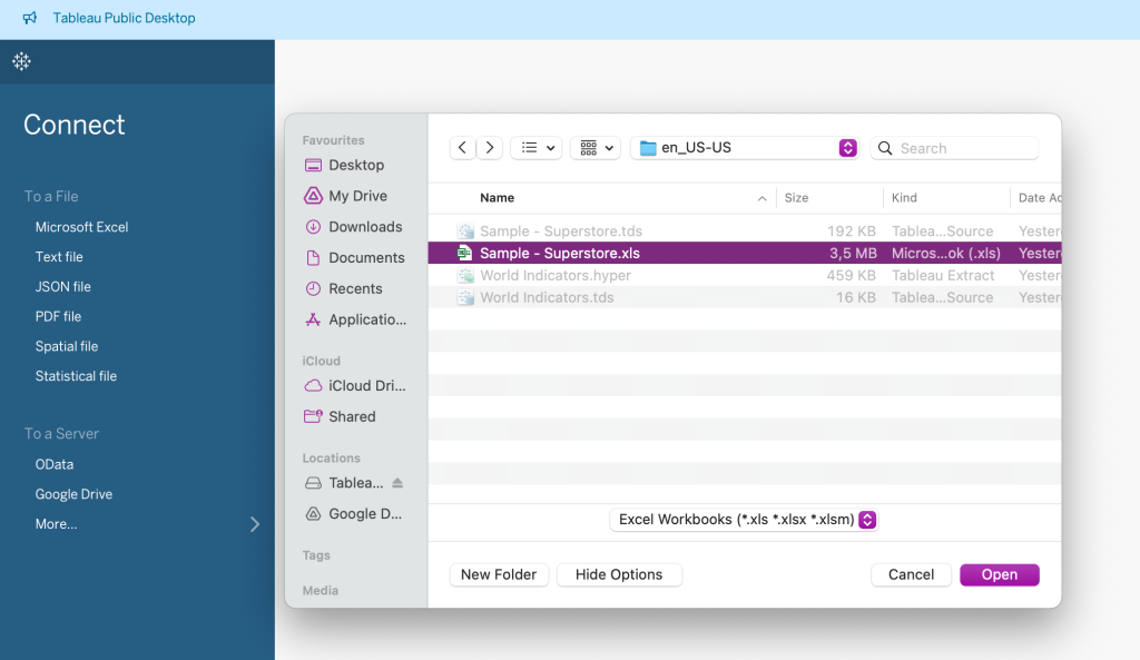 8. Select workbook