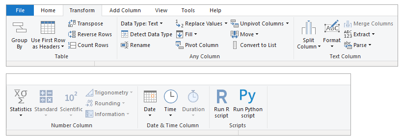 Figure 2.9. The Transform tab