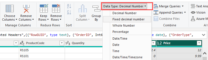 Figure 3.1. Changing column type