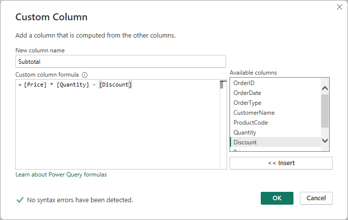 Figure 3.9. Inserting a calculated column